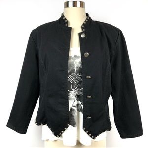 VINTAGE Stonebridge Studded Black Western Jean Jacket